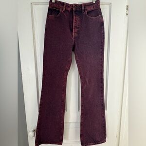Paco Rabanne Women's Bootcut Jeans in Acid Wash Plum NWT